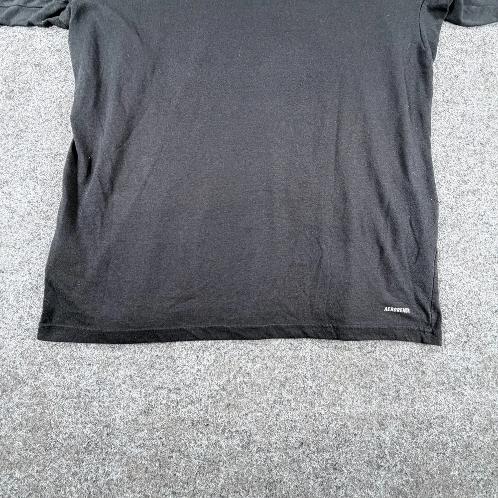 Adidas Aeroready T Shirt Men XL Black Badge of Sport Logo Crew Neck Short Sleeve